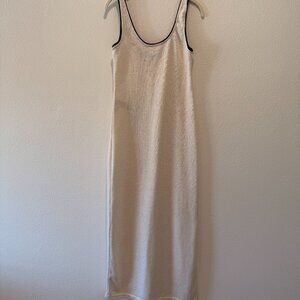 Contrast trim knit dress cover up